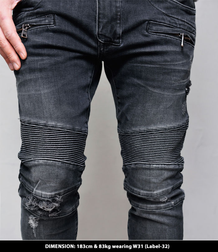 black biker jeans